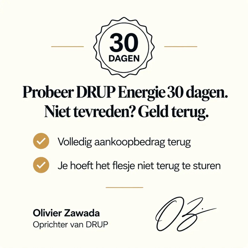 30 dagen geld-terug-garantie voor DRUP Energie