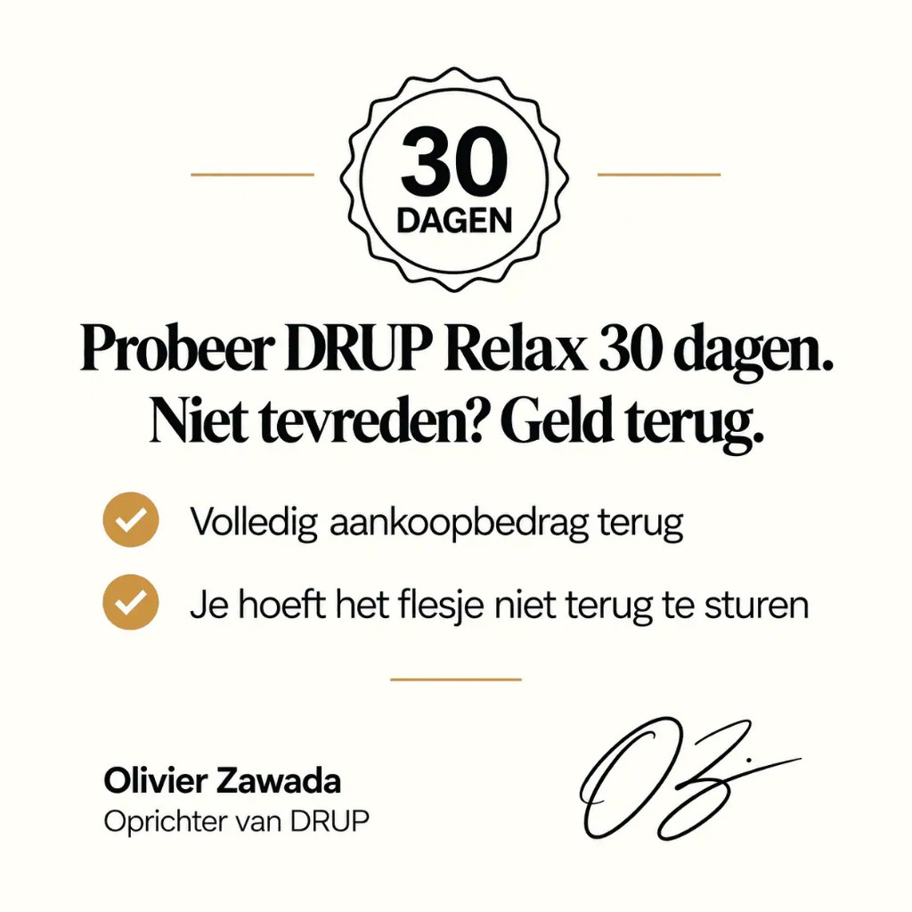 30 dagen geld-terug-garantie voor DRUP Relax